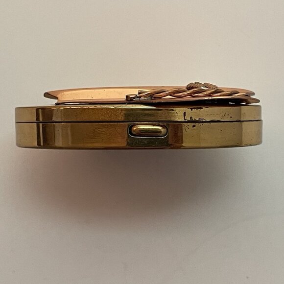 Vintage Sweetheart Compact WW2 Era USMC Military Hat Copper Brass Marines - Picture 12 of 16